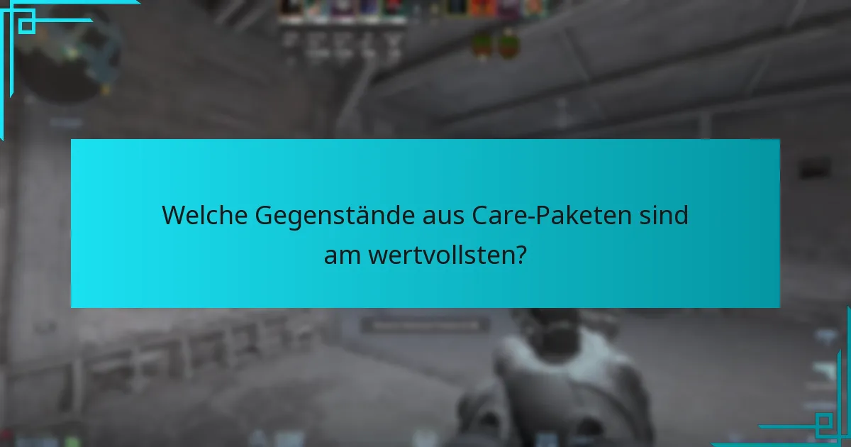 Welche Gegenstände aus Care-Paketen sind am wertvollsten?