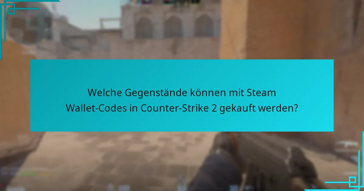 Welche Gegenstände können mit Steam Wallet-Codes in Counter-Strike 2 gekauft werden?