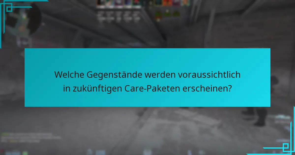 Welche Gegenstände werden voraussichtlich in zukünftigen Care-Paketen erscheinen?