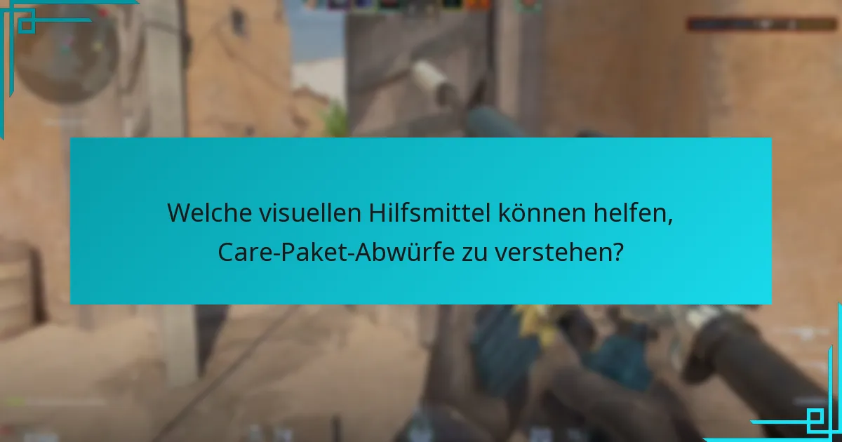 Welche visuellen Hilfsmittel können helfen, Care-Paket-Abwürfe zu verstehen?