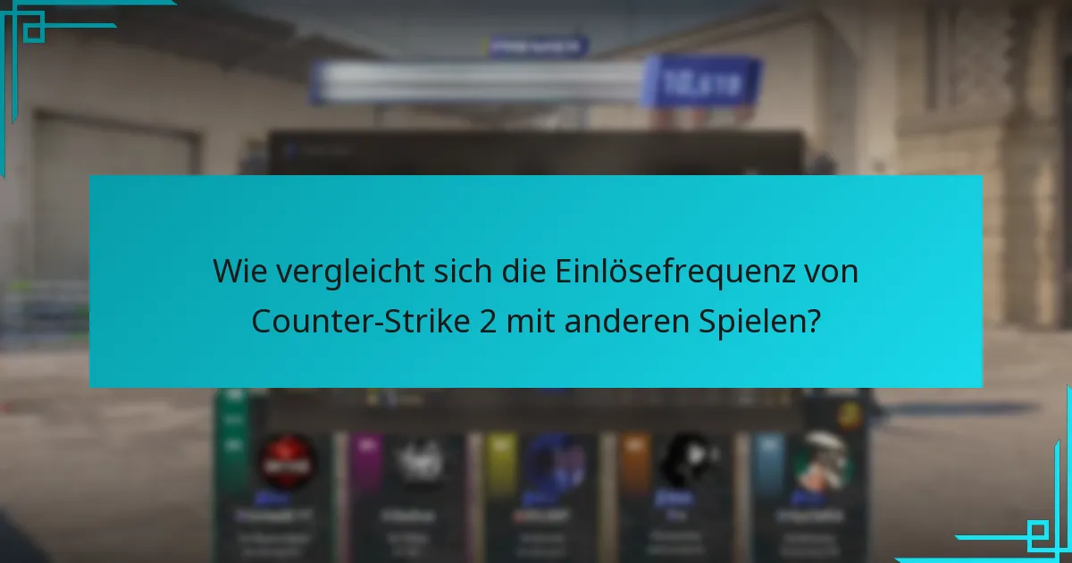 Wie vergleicht sich die Einlösefrequenz von Counter-Strike 2 mit anderen Spielen?